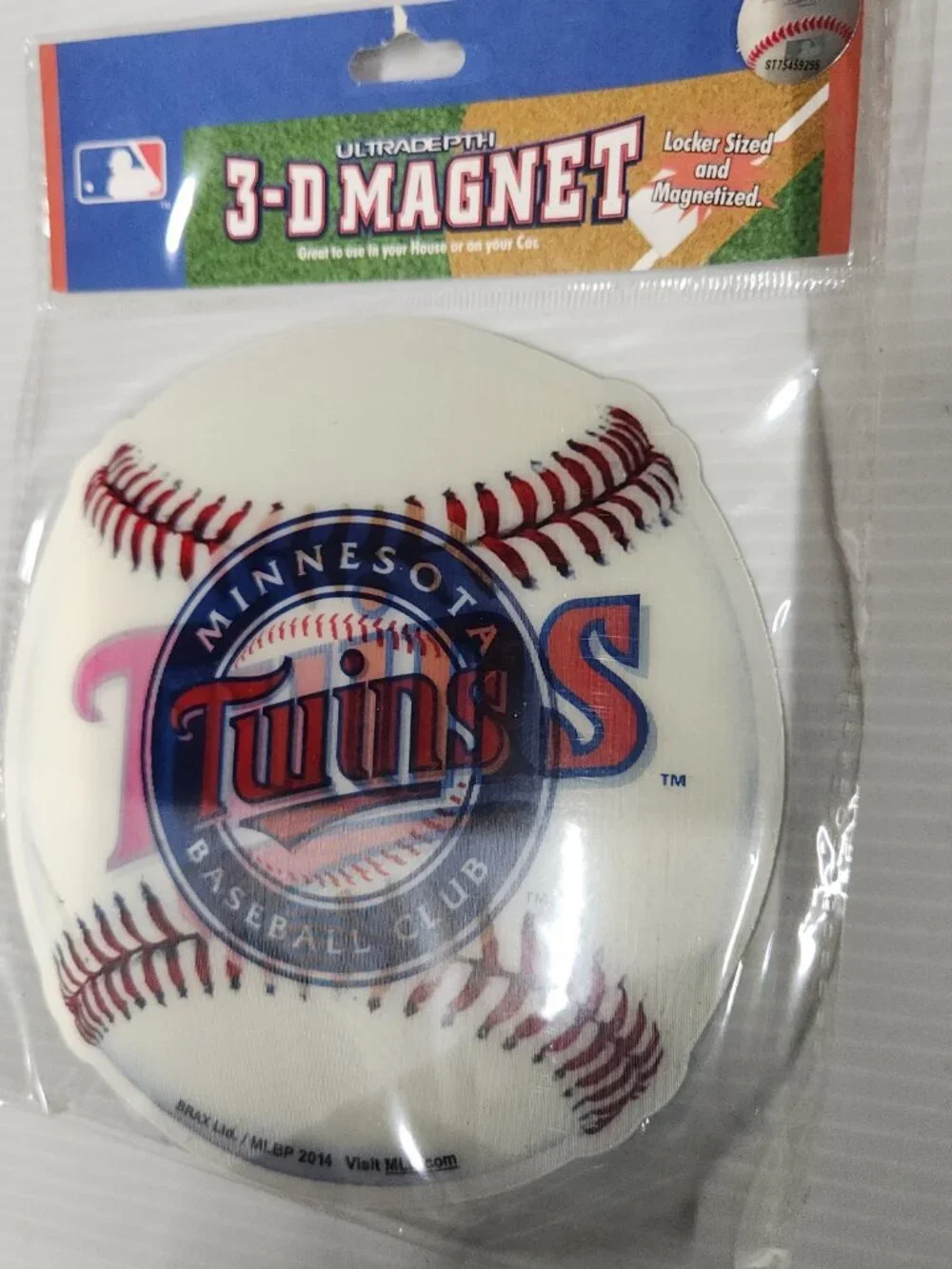 2 Pcs Minnesota Twins 3D Baseball Locker Magnet Brax Ltd Mlb Licensed 167